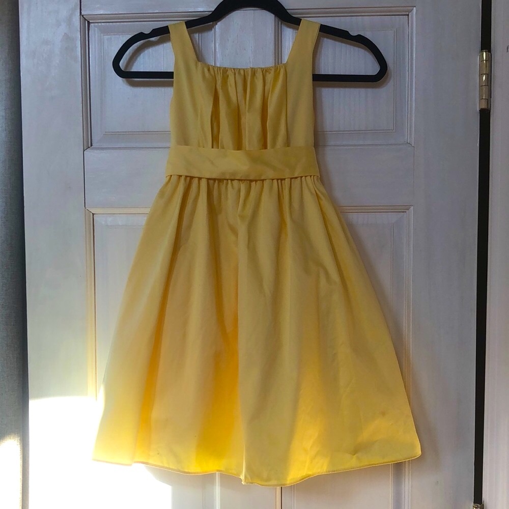 David’s Bridal Girls yellow flower girl formal dress girls size 6